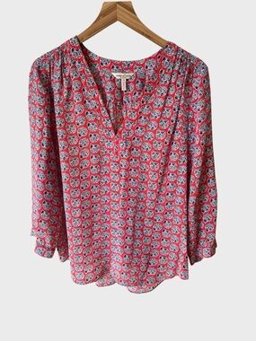 Rebecca Taylor Printed Split-Neck Tunic